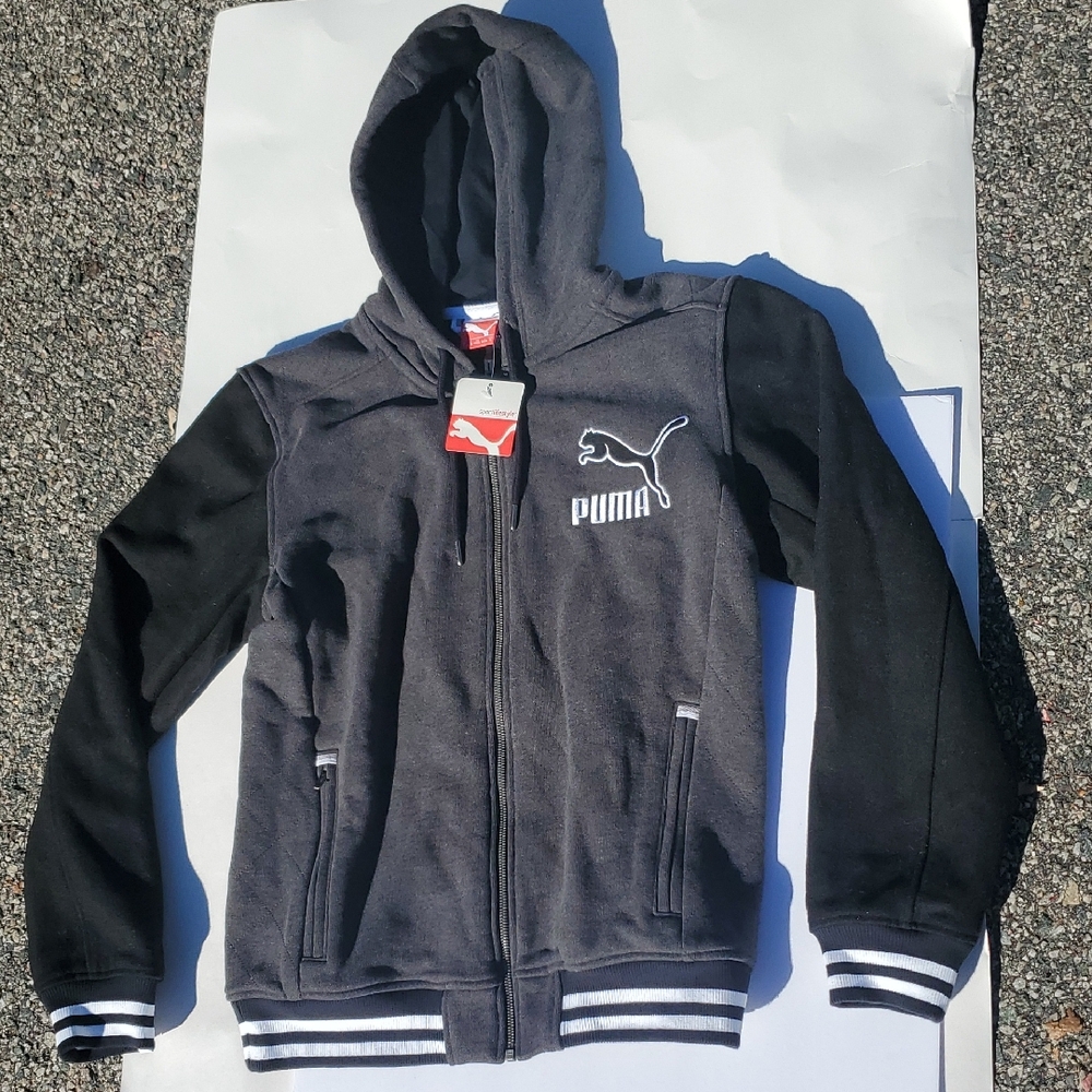 NWT Men's Puma Concept Charcoal and Black Zip-Up Hoodie Jacket Small